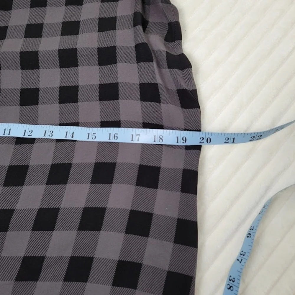 Eileen Fisher Silk Midi Dress Black Gray Plaid Sleeveless Quiet Luxury Chic - Picture 6 of 10